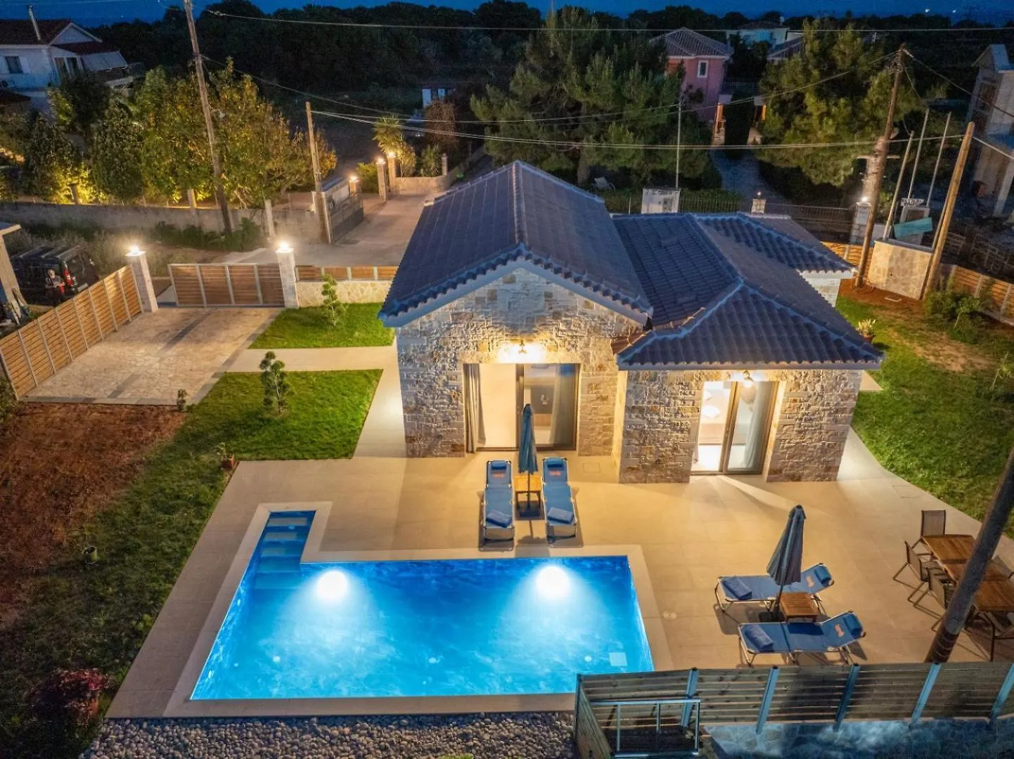Blue Private Stone Villa Skala Skala